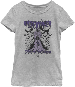 Girl's WWE Undertaker Deliver Us From Darkness  Graphic Tee Athletic Heather X Large