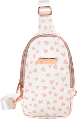 Jessica Simpson One Strap Mini Crossbody Sling Bag Backpack for Women, Waterproof, with Adjustable Strap Happy Hearts