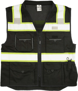 ML Kishigo - Black Heavy Duty Safety Vest Size: 5X-Large Black