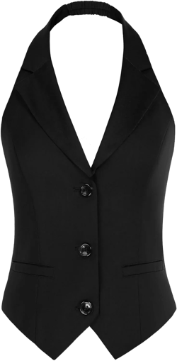 Belle Poque Women's Fully Lined Waistcoat Vest Halter V Neck Suit Vest