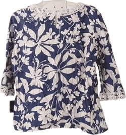 Alfred Dunner Women's Floral Patterned Long Sleeve Blouse