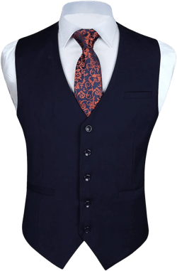 Enlision Men's Suit Vest Business Formal Dress Waistcoat Solid Color Vest for Suit or Tuxedo 4X-Large Navy Blue