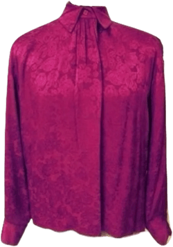 Vintage Violet Purple Embossed Silk Blouse