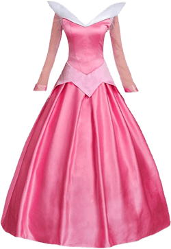 Deluxe Women's Classic Princess Aurora Costume Halloween Cosplay Dress Ball Gown Large Pink