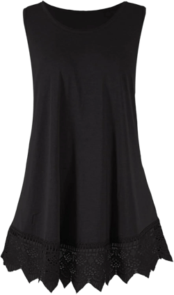 Epic MMA Gear Long Flowy Lace Bottom Sleeveless Tunic Top for Women XX-Large Black