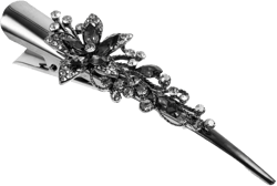 FRCOLOR Vintage Large Rhinestone Metal Duckbill Hair Clip Shiny Crystal Alligator Clip Decorative Fancy Hair Accessory for Women