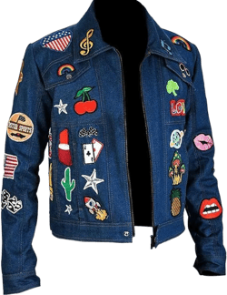 New Rocketman Blue Denim Jacket with Patches Small Blue