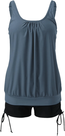 Plus Size Tankini Swimsuit for Women Two Piece Tummy Control Bathing Suit Blouson Racerback Tankini Top with Shorts : Clothing, Shoes & Jewelry