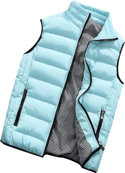 Mens Puffer Vest Lightweight Warm Winter Outerwear Zipper Windproof Outdoor Sleeveless Jacket with Pockets 3X-Large Light Blue