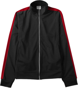 Hat and Beyond Mens Premium Track Jacket Slim Fit Stripe Side Taping Streetwear Active Training Sportswear X-Large 1up10_black/Red