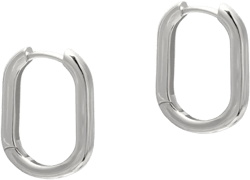 Tiny Hoop Sterling Silver Huggie Earrings for Women, White Gold Plated Silvery