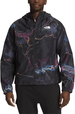 THE NORTH FACE Men's Novelty TNF Rain Hooded Jacket Standard XX-Large Tnf Black/Glow Print