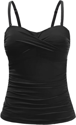 Holipick Tankini Top for Women Twist Front Bandeau Swimsuit Tummy Control Bathing Suit Top Only No Bottom : Clothing, Shoes & Jewelry