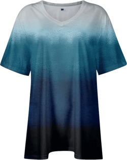 Womens Plus Size Tops Short Sleeve Tunic Shirts V Neck Floral Print Loose Fit Blouse L-5XL 12-blue 5X-Large