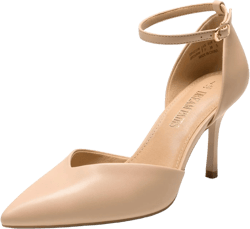 DREAM PAIRS Women’s High Heels Strappy Closed Toe Stiletto Ankle Strap Pointed Toe D'Orsay Heel Dress Wedding Party Pumps Shoes 9 Nude-pu