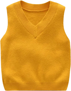 PTPUKE Baby Boys Girls V Neck Comfort Knitted Sleeveless Pullover Sweater Vest 5T Yellow