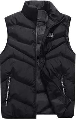 Ymosrh Men's Puffer Vest Outdoor Casual Stand Collar Vests for Padded Jacket Coat Vest Light, S-4XL Black Medium