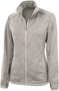 Charles River Apparel Women's Heathered Fleece Jacket Large Oatmeal Heather