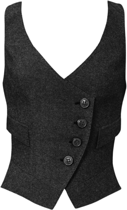 Women's Suit Vest Herringbone Tweed Work Wear Slim Fit Waistcoat Lady Sleeveless Jacket X-Large-XX-Large Black