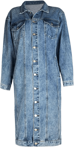 Denim Trench Coat Women Long Jean Jacket Plus Size Fashion Oversized Denim Jacket Casual Button Down Outerwear 2023 Medium A01_blue