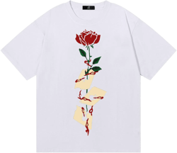 Remxi Mens Graphic Tees T-Shirt Creative Graffiti Printed Short Sleeve Shirt Cotton Casual Summer Streetwear Tops Tshirt Medium Poker White