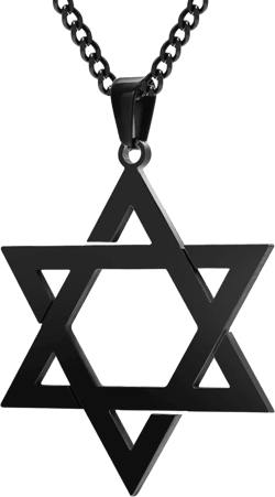Star of David Necklace for Men, Stainless Steel Jewish Star Hexagon Pendant Mens Necklace, Birthday Christmas Israeli Jewelry Gifts for Boyfriend Brother, 24" Chain