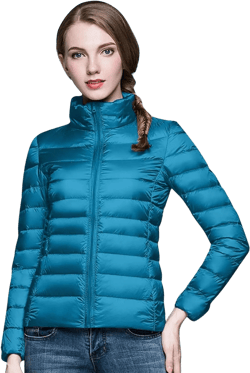 Women's Full-Zip Lightweight Thicken Outwear Warm Jacket Packable Puffer Jacket Quilted Winter Coat 01-blue Small
