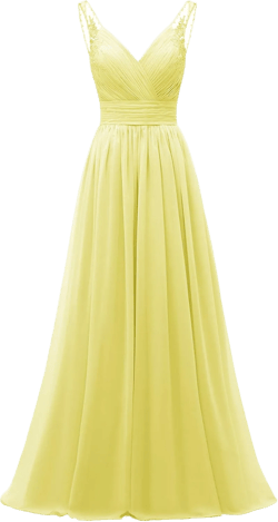 Chiffon Lace Bridesmaid Dresses Long for Women V Neck Pleated Tulle Straps A-Line Prom Evening Wedding Fomal Gowns 14 Yellow