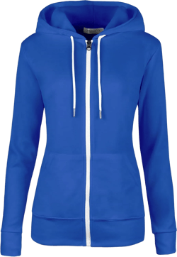 Regular Fit Women's Casual Full-Zip Hoodie Lightweight Long Sleeve Sweatshirt Casual Jacket with Pocket XX-Large Blue