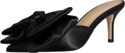 iadore Women's High Heel Sandals, 3'' Satin Closed Pointed Toe Oversized Bow Slip-on Stiletto Slippers Party Prom Casual Dress Mules