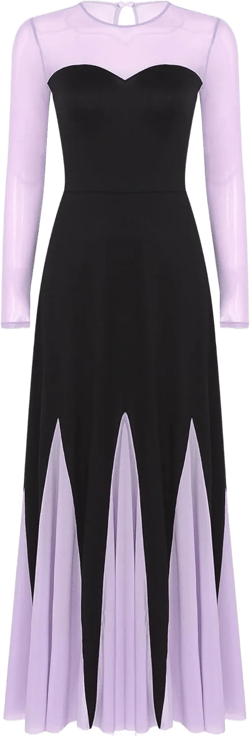 Aislor Women's Mermaid Witch Maxi Dress Cosplay Costume Vintage Gothic Long Sleeve A-Line Dress