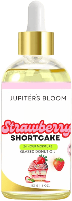 Jupiters Bloom Strawberry Shortcake Body Oil,Glazed Donut Body Oil,Body Juice Oil,Natural Strawberry Scented Handcrafted Body Oil,Handcrafted Body Oil For Women 4 Fl Oz Strawberry Shortcake 4 Fl Oz (Pack of 1)
