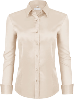 siliteelon Womens Classic-Fit Dress Shirts Long Sleeve Button Down Wrinkle-Free Stretch Solid Casual Work Office Blouse Top at Amazon Women’s Clothing store
