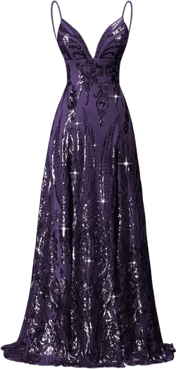 Floral Sequin Prom Dresses Spaghetti Straps Ball Gown Plus Size Formal Dresses for Women Evening Party 18 Plus Grape