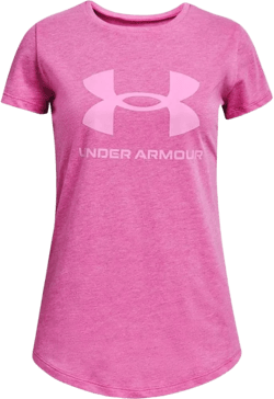 Under Armour Girls' Live Sportstyle Graphic Short-Sleeve T-Shirt Meteor Pink Light Heather (660)/Stellar Pink Small