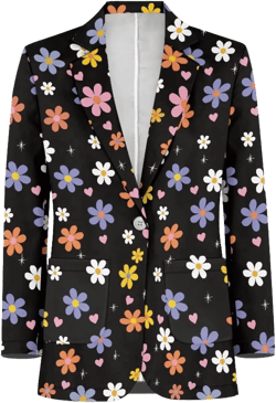 Flashideas Womens Blazer Fall Outfits Women Trendy with Pockets Open Front Long Sleeve XX-Large Cute Daisy