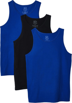Fruit of the Loom boys Tag-free Cotton Tees (Assorted Color Multipacks) Shirt, Tank - 3 Pack White/Cobalt/Black, X-Small US