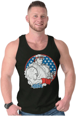 Street Fighter Vintage Video Game Tank Top Sleeveless Tee Men
