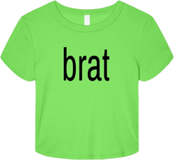 Brat Women's Short Sleeve 90's Baby Tee Fit Tee Shirt X-Small Lime Green