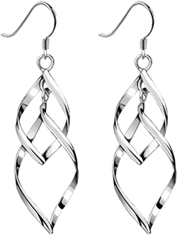 Sterling Silver Earrings dangle Hoops Elegant rotating Earring for Womens