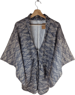Vintage Japanese Silk Short Kimono Jacket Festival Top M L