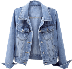 Ladyful Women's Bride Casual Jean Jacket Distressed Ripped Denim Jacket Coat with Pockets Linght Blue Small