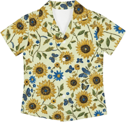 PinUp Angel Hawaiian Shirts for Boys Girls Aloha Shirt Cute Short Sleeve Summer Beach Shirts for Kids Holiday Travel 13-14 Years Yellow Blue Floral Green Leaves