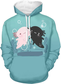 AFPANQZ Cartoon Axolotl Hoodies Sweaters Women's Stretch Long-Sleeve Pullover Hoodie Outdoor Casual Hooded Sweatshirts Sports Casual Lightweight Tops Activewear