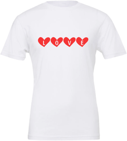 Hearts with Love Retail Fit T-Shirt - Adult Unisex