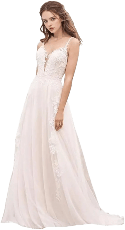 Women's Wedding Dresses for Bride 2024 V Neck Long Wedding Dress A Line Lace Bride Dress 20 Plus E-white