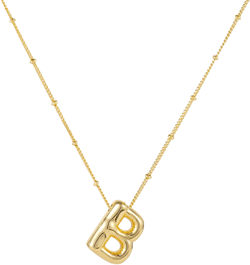 BOXOB Necklace, 14k Gold Plated Balloon Initial Necklace Personalized Balloon Alphabet Pendant Necklaces Jewelry Gift for Women Girls