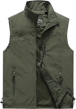 Men's Big And Tall Outdoor Vests Fashion Casual Solid Quick-Drying Vest Jacket Tops Lightweight, M-7XL 3X-Large Um5-army Green
