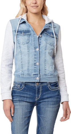 WallFlower Women's Dreamer Denim Jackets Juniors (Standard and Plus)