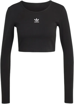 Essentials Ribbed Crop Long Sleeve Tee